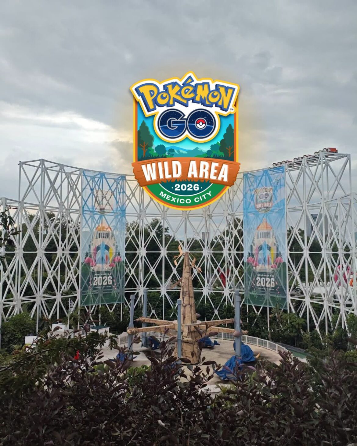 Hisuian Goodra and Dynamax Dialga promotional art for Pokémon GO Wild Area 2026 in Sendai, Mexico City, and the Global event